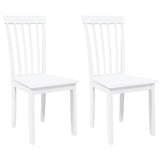 Chaises à manger 2 pcs blanc bois massif caoutchouc