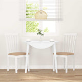 Chaises à manger coussins 2 pcs blanc bois massif caoutchouc