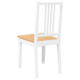 Chaises à manger 2 pcs blanc bois massif caoutchouc