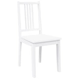 Chaises à manger 2 pcs blanc bois massif caoutchouc