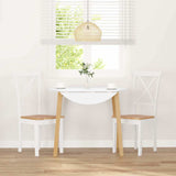 Chaises à manger 2 pcs blanc bois massif caoutchouc