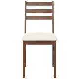 Chaises à manger coussins 2 pcs marron bois massif caoutchouc
