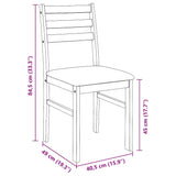 Chaises à manger coussins 2 pcs marron bois massif caoutchouc