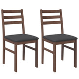Chaises à manger coussins 2 pcs marron bois massif caoutchouc