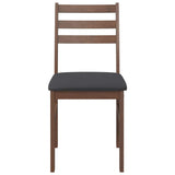 Chaises à manger coussins 2 pcs marron bois massif caoutchouc