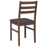 Chaises à manger coussins 2 pcs marron bois massif caoutchouc