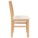 Chaises à manger coussins 2 pcs bois massif caoutchouc