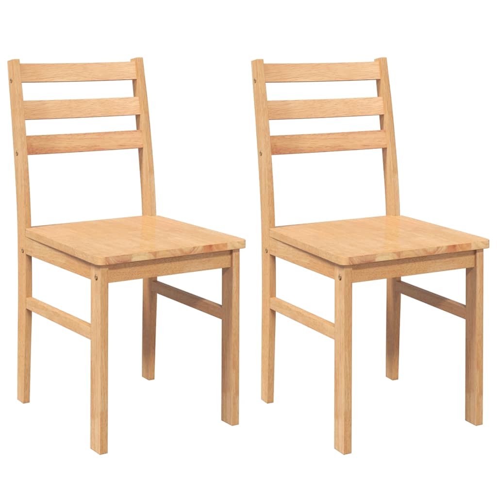 Chaises à manger 2 pcs bois massif caoutchouc