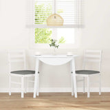 Chaises à manger coussins 2 pcs blanc bois massif caoutchouc