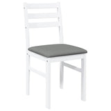 Chaises à manger coussins 2 pcs blanc bois massif caoutchouc