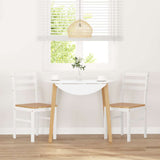 Chaises à manger 2 pcs blanc bois massif caoutchouc