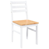 Chaises à manger 2 pcs blanc bois massif caoutchouc