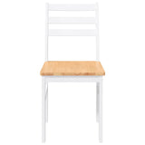 Chaises à manger 2 pcs blanc bois massif caoutchouc