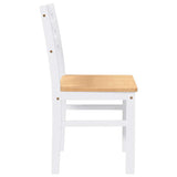 Chaises à manger 2 pcs blanc bois massif caoutchouc