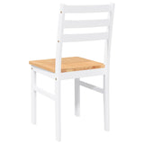 Chaises à manger 2 pcs blanc bois massif caoutchouc
