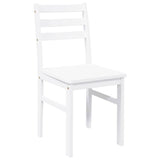 Chaises à manger 2 pcs blanc bois massif caoutchouc