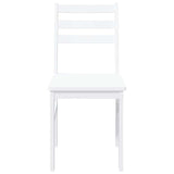 Chaises à manger 2 pcs blanc bois massif caoutchouc