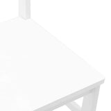 Chaises à manger 2 pcs blanc bois massif caoutchouc