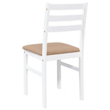 Chaises à manger coussins 2 pcs blanc bois massif caoutchouc