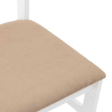 Chaises à manger coussins 2 pcs blanc bois massif caoutchouc