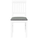 Chaises à manger coussins 2 pcs blanc bois massif caoutchouc