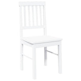 Chaises à manger 2 pcs blanc bois massif caoutchouc