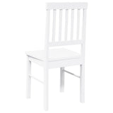 Chaises à manger 2 pcs blanc bois massif caoutchouc