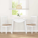 Chaises à manger coussins 2 pcs blanc bois massif caoutchouc