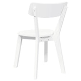 Chaises à manger 2 pcs blanc bois massif caoutchouc
