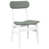 Chaises à manger coussins 2 pcs blanc bois massif caoutchouc