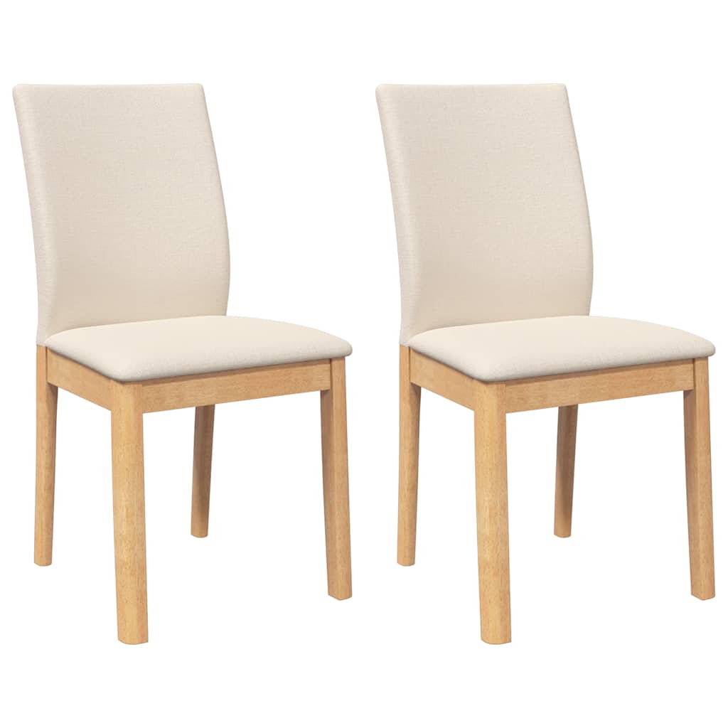 Chaises à manger coussins 2 pcs bois massif caoutchouc