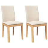 Chaises à manger coussins 2 pcs bois massif caoutchouc