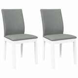 Chaises à manger coussins 2 pcs blanc bois massif caoutchouc