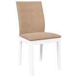 Chaises à manger coussins 2 pcs blanc bois massif caoutchouc