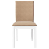 Chaises à manger coussins 2 pcs blanc bois massif caoutchouc