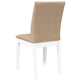 Chaises à manger coussins 2 pcs blanc bois massif caoutchouc