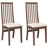 Chaises à manger coussins 2 pcs marron bois massif caoutchouc