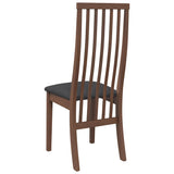 Chaises à manger coussins 2 pcs marron bois massif caoutchouc