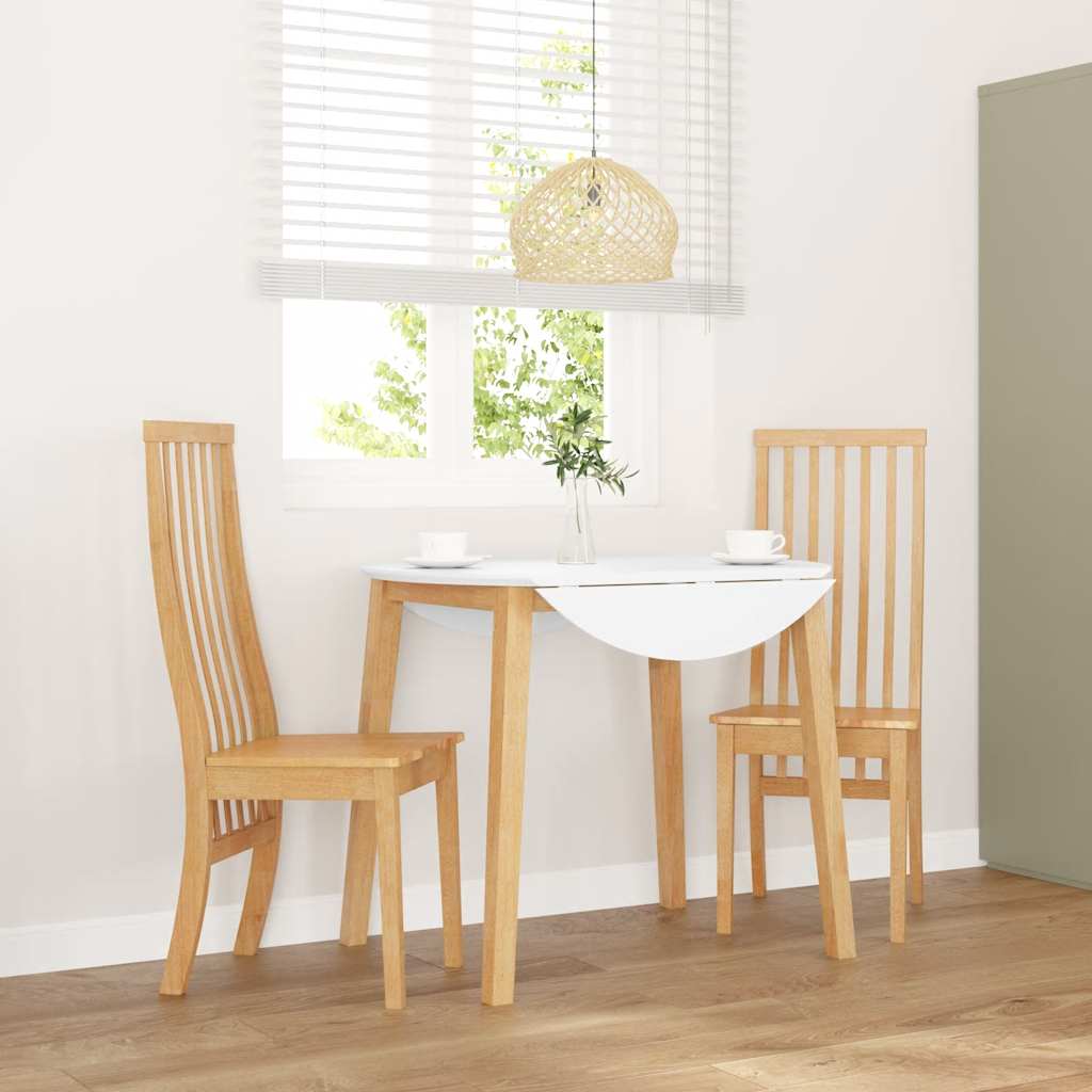 Chaises à manger 2 pcs bois massif caoutchouc