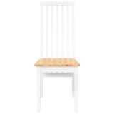 Chaises à manger 2 pcs blanc bois massif caoutchouc