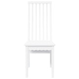 Chaises à manger 2 pcs blanc bois massif caoutchouc