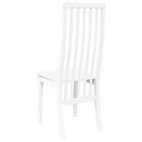 Chaises à manger 2 pcs blanc bois massif caoutchouc