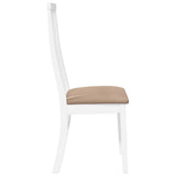 Chaises à manger coussins 2 pcs blanc bois massif caoutchouc