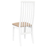 Chaises à manger coussins 2 pcs blanc bois massif caoutchouc