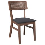Chaises à manger coussins 2 pcs marron bois massif caoutchouc