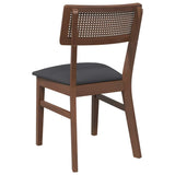 Chaises à manger coussins 2 pcs marron bois massif caoutchouc