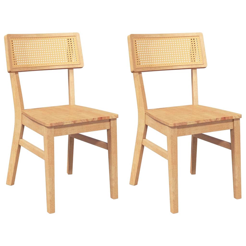 Chaises à manger 2 pcs bois massif caoutchouc