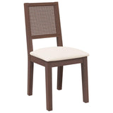 Chaises à manger coussins 2 pcs marron bois massif caoutchouc