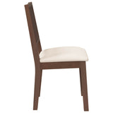 Chaises à manger coussins 2 pcs marron bois massif caoutchouc