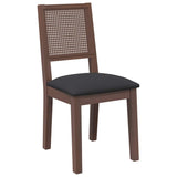 Chaises à manger coussins 2 pcs marron bois massif caoutchouc